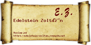 Edelstein Zoltán névjegykártya
